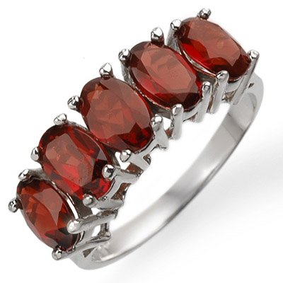 Certified 3.0ctw Garnet 5-Stone Ring White Gold: Lot no.: 1530 FANCY 3.00 ctw GARNET LADIES RING IN 10K WHITE GOLDGEMSTONE: 5 OVAL CUT GARNET 3.00 ctwGOLD WEIGHT: APPROXIMATELY 2.35 GRAMSSIZE: 5 1/4DIMENSIONS: APPROX. 3/16" X 3/4"