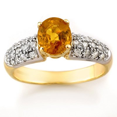 RING 2.0ctw ACA CERTIFIED DIAMOND & YELLOW SAPPHIRE: Lot no.: 1463 ANTIQUE STYLE 2.00 ctw DIAMOND & YELLOW SAPPHIRE LADIES RING IN 10K YELLOW GOLDGEMSTONE: 1 OVAL YELLOW SAPPHIRE 1.50 ctwDIAMOND: 26 ROUND DIAMONDS 0.50 ctwCLARITY: SI3-I2COLOR: H-KGOLD W