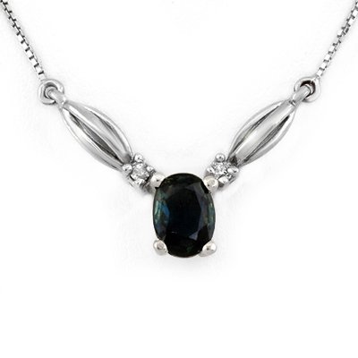 Necklace 1.30ctw Diamond & Blue Sapphire