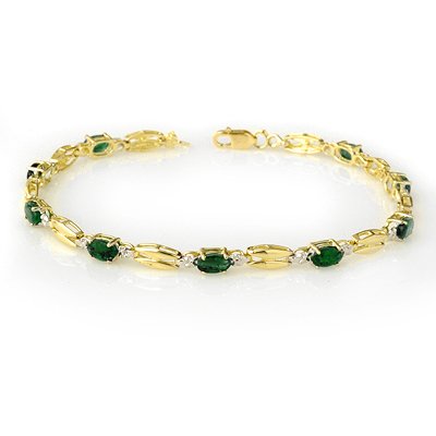 Fine 2.70ctw ACA Certified Emerald Tennis Bracelet Gold