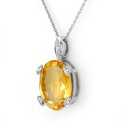 Fine 10.1ct ACA Certified Diamond & Citrine Necklace