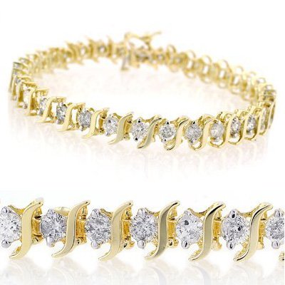 3.0ctw Diamond Tennis Bracelet Yellow Gold