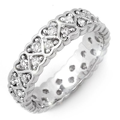 ACA Certified 1.0ctw Diamond Eternity Band White Gold