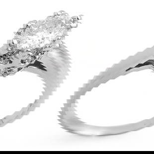 Natural 1.0 ctw Diamond Ring 14K White Gold: Diamond: 3 Round cut @ 1.0 ctw Clarity: SI-I Color: H-KMetal Purity & Color : 14K Gold-WhiteGold weight: 4.50 gramsRing size (US): 6.75Dimension: Approx. 1/4" x 1/4"This ring can be re-size for an