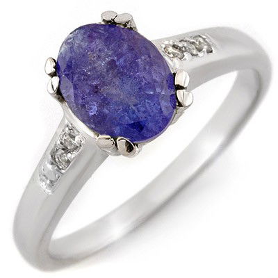 Genuine 1.35ctw Tanzanite & Diamond Ring 10K White Gold: Diamond: 6 Round cut @ 0.10 ctw Clarity: SI-I Color: H-KGemstone: Natural TanzaniteGemstone color: PurpleGemstone quality: Good-to-Very GoodGemstone Cut & Weight: 1 Oval cut @ 1.25 ctwMetal Purity & C