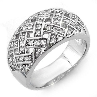 Natural 0.50 ctw Diamond Ring 10K White Gold: Diamond: 44 Round cut @ 0.50 ctw Clarity: SI-I Color: H-KMetal Purity & Color : 10K Gold-WhiteGold weight: 8.30 gramsRing size (US): 6.75Dimension: Approx. 7/16" x 3/4"This ring can be re-size for an