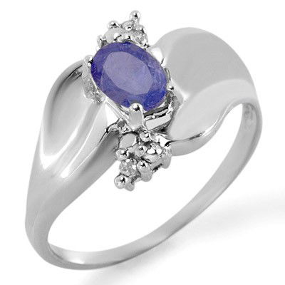 Genuine 0.54 ctw Tanzanite & Diamond Ring 10K Gold: Diamond: 2 Round cut @ 0.04 ctw Clarity: SI-I Color: H-KGemstone: Natural TanzaniteGemstone color: PurpleGemstone quality: Good-to-Very GoodGemstone Cut & Weight: 1 Oval cut @ 0.50 ctwMetal Purity & C