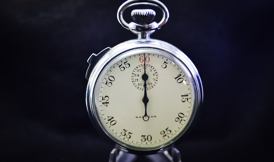 Waltham British Military Issue WW2 Pocket Watch c.1940 Bomb Timer Stopwatch (1 of 2)