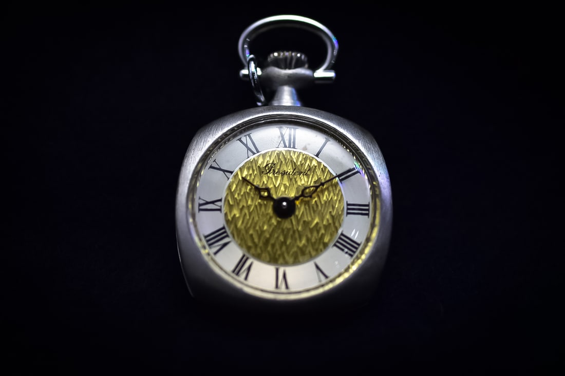 Ladies Pendant President Pocket Watch Silver Mechanical Wind: Ladies Pendant President Pocket Watch Mechanical Wind