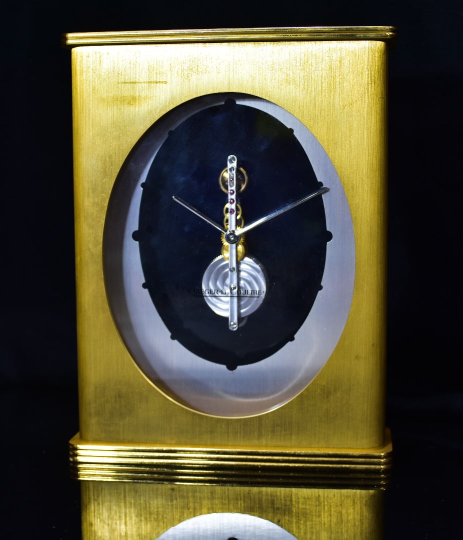 JAEGER-LE COULTRE Skeleton MANTLE CLOCK c.1970's Brass 8 Day Ref 565 (1 of 7)