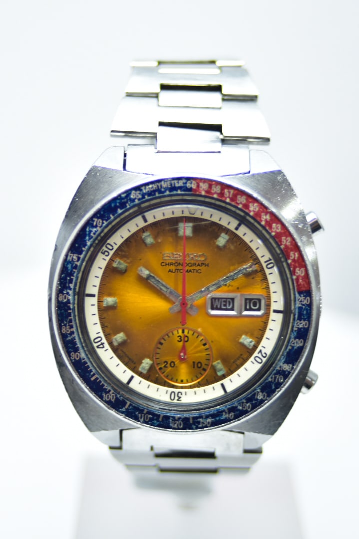 Seiko Pogue Automatic Chronograph Arabic/English Day Date Men's Watch with Bracelet c.1970 (1 of 7)