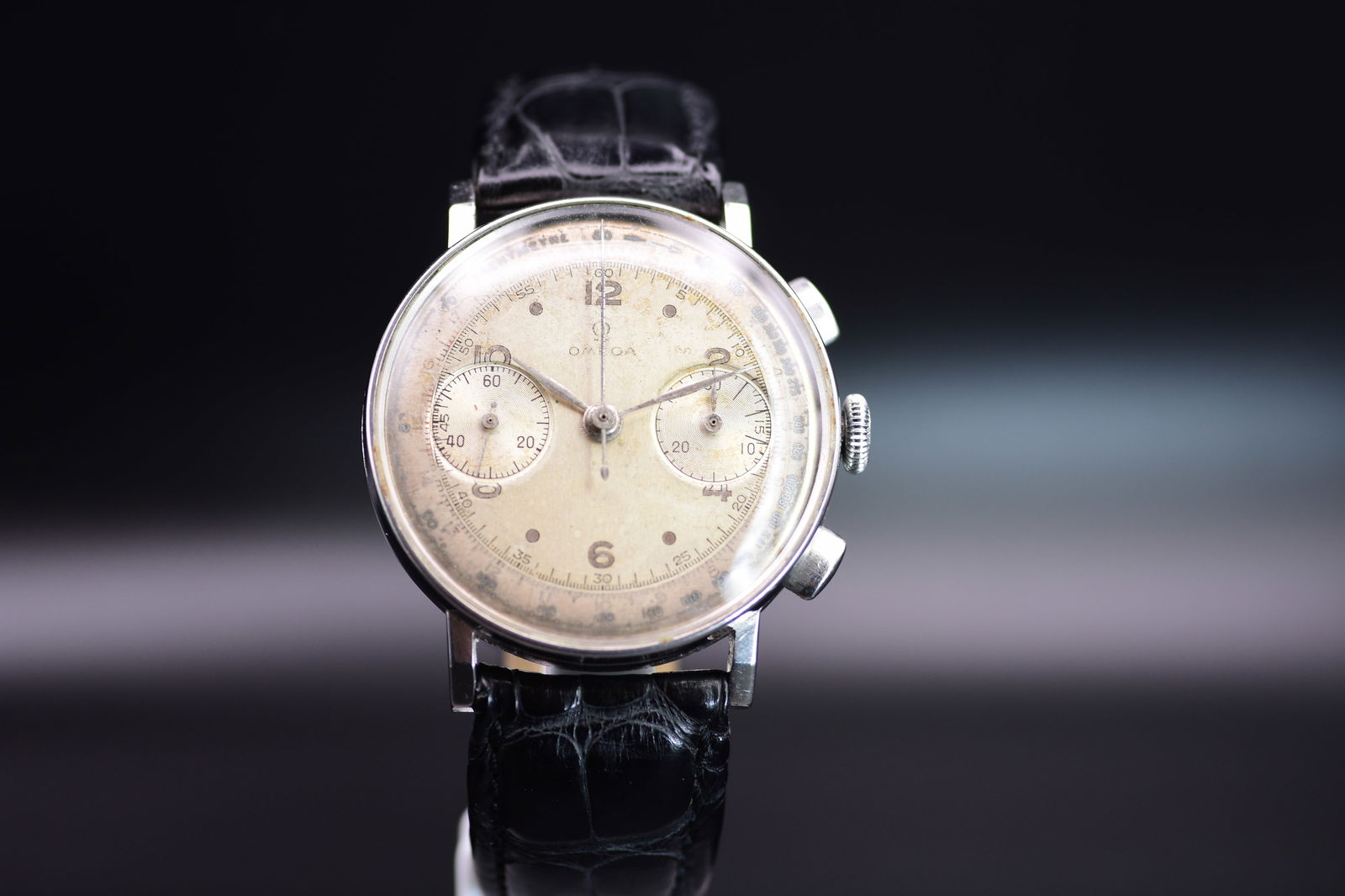 OMEGA Rare Stainless Steel 'Jumbo' Chronograph 'Pre-Speedmaster' Wristwatch Cal 33.3 CHRO (1 of 6)