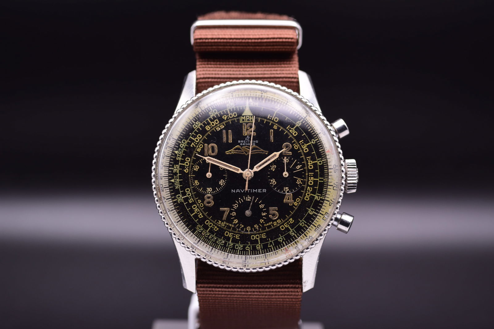 Breitling Navitimer Ref. 806 The Collector’s Grail Rare Early ‘All-Black’ Gilt Dial AOPA (1 of 7)