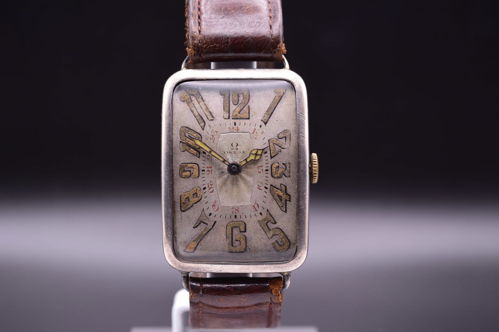 Omega Large Silver Manual Wind Rare Men's Dress Watch c.1919: Omega Large Silver Manual Wind Rare Men's Dress Watch c.1919 A superb example of an early 20th-century Omega wristwatch, this timepiece, dating to circa 1919, encapsulates the burgeoning era of the wr