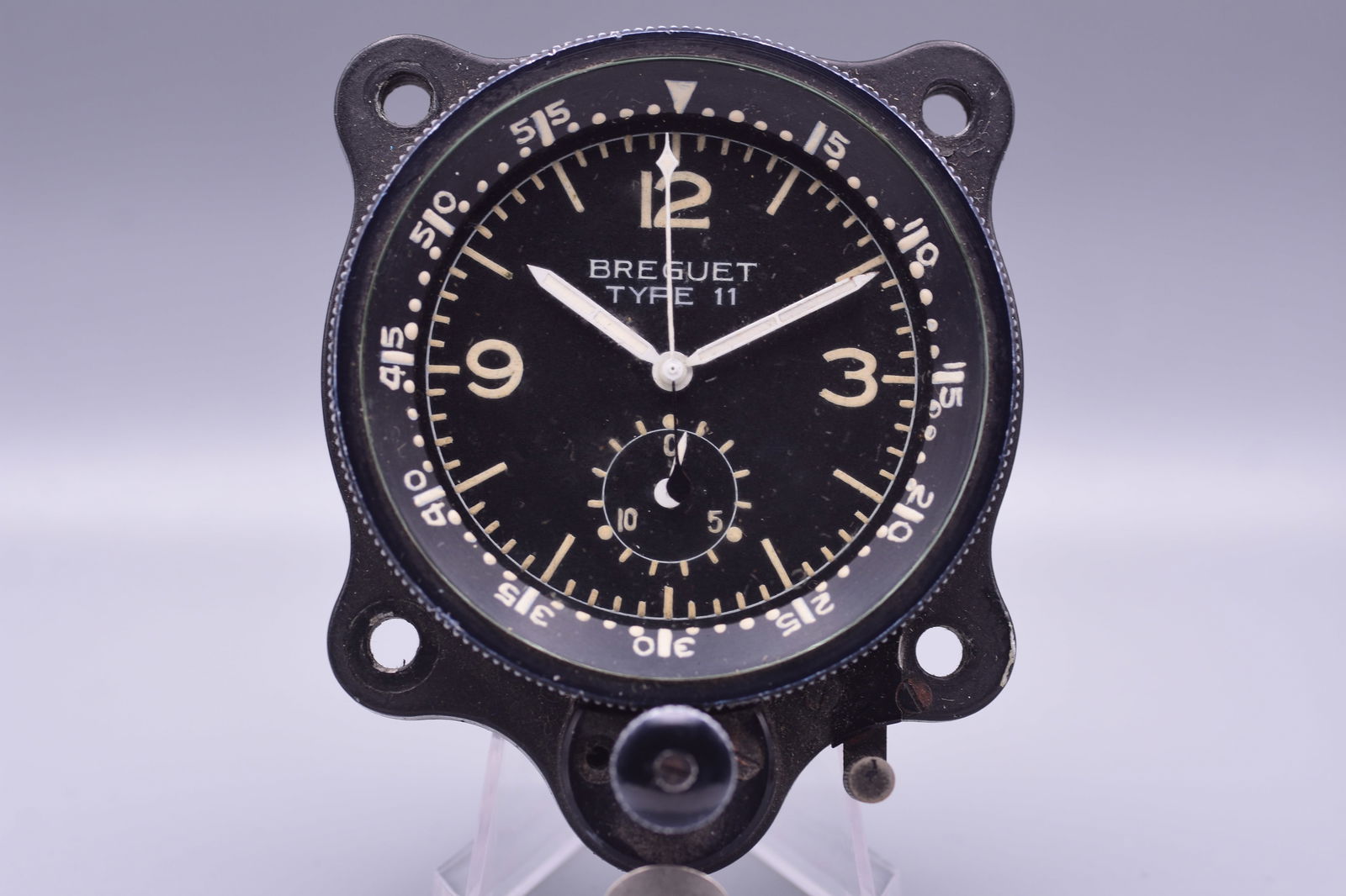 Breguet Type 11 Military Aircraft Dashboard Chronograph Clock A Fine Cold War-Era C.1951: Breguet Type 11 Military Aircraft Dashboard Chronograph Clock A Fine Cold War-Era C.1951 An exceptionally fine and rare example of mid-century aeronautical engineering, this Breguet Type 11 "Compteur