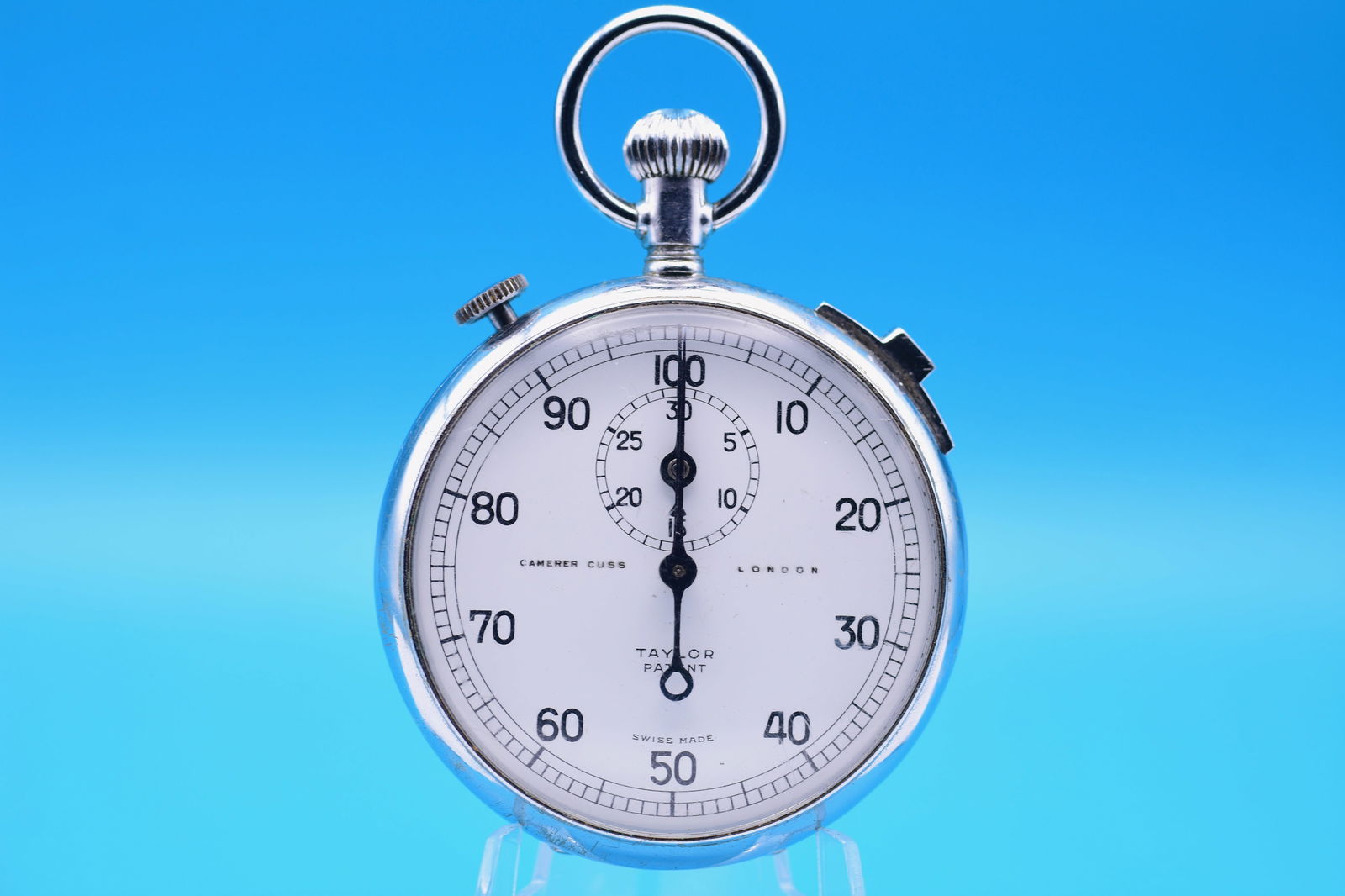 Camerer Cuss, London Excelsior Park Ref 3364 Rare Swiss 'Taylor Patent' Decimal Stop Watch (1 of 4)