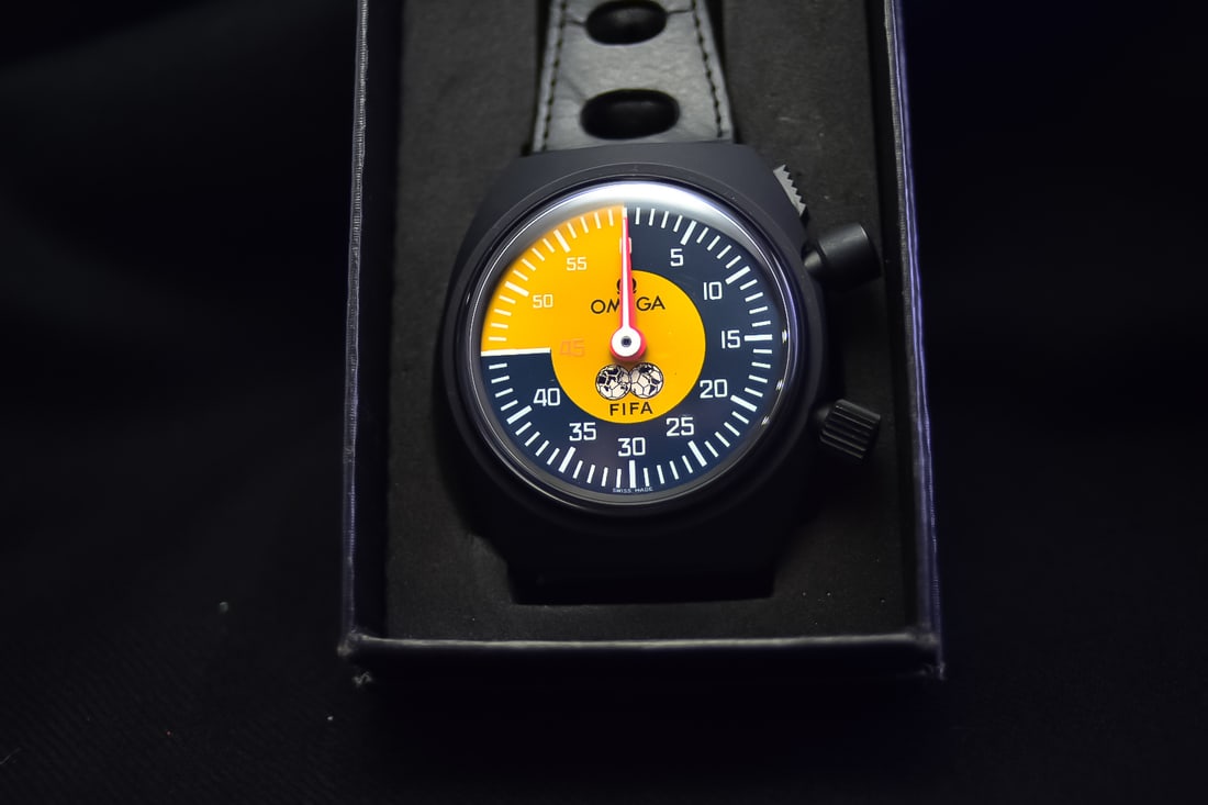 Omega: A Fine and Rare "New Old Stock" FIFA Soccer Timer, Calibre 7160, with Fitted Presentation Box (1 of 4)