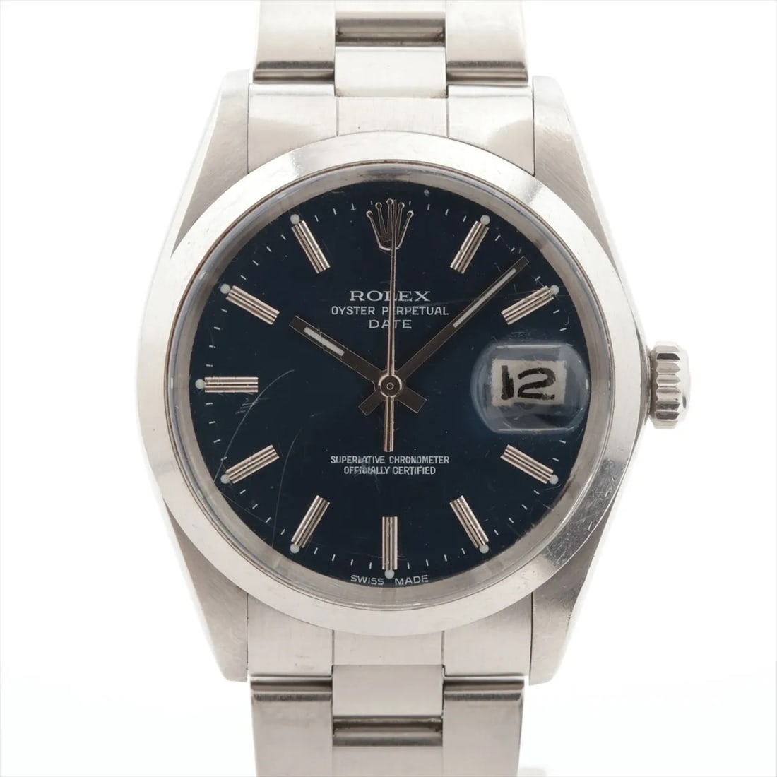 Rolex Oyster Perpetual Date Ref 1500 1974, Blue Sunburst Dial, Rolex Service Papers (1 of 6)