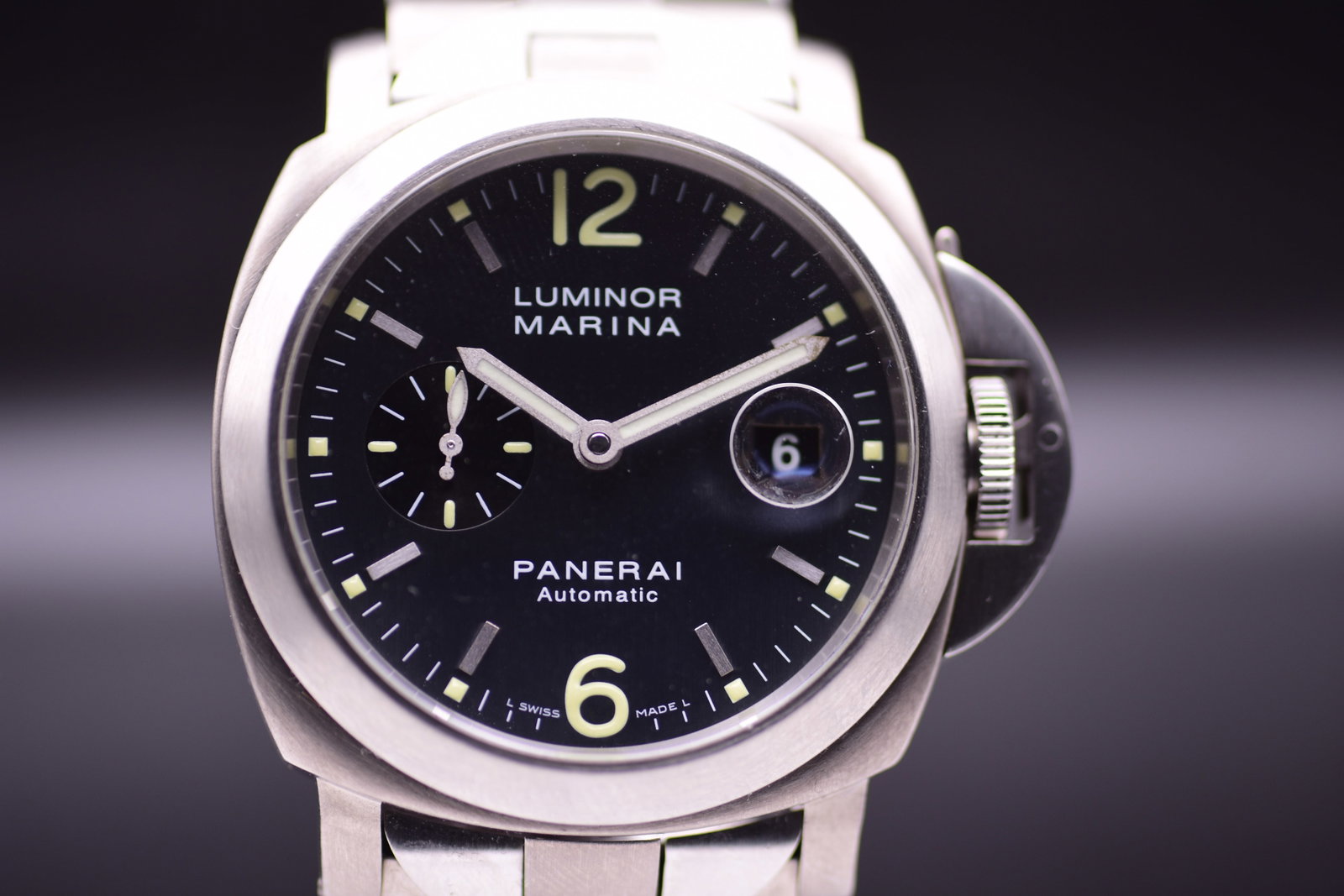 Panerai Luminor Marina Titanium Steel Limited Edition D Series PAM00091 2001 Full Set: Panerai Luminor Marina Titanium Steel Limited Edition D Series PAM00091 2001 Full SetAn exceptional and highly collectable example of the classic 44mm cushion cased Panerai Luminor Marina (Ref. PAM 00