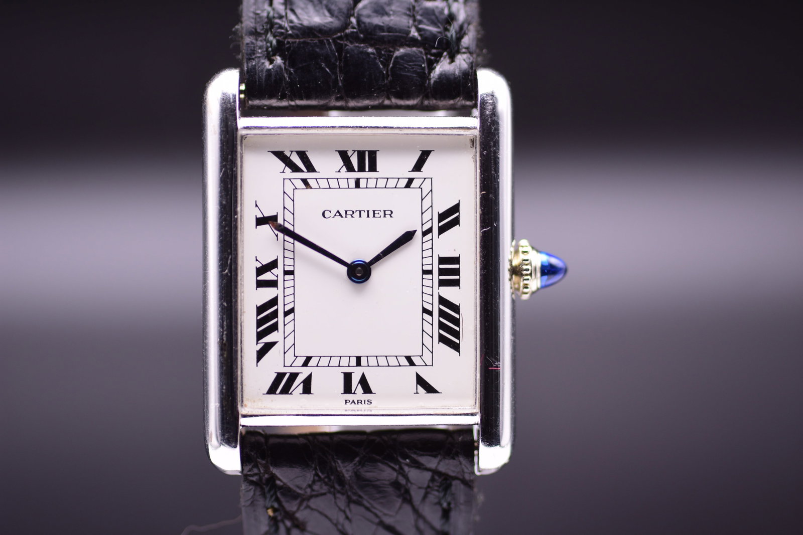 Cartier Tank Louis Cartier 18k White Gold Ref. 78066 c.1970s: Cartier Tank Louis Cartier 18k White Gold Ref. 78066 c.1970sAn exceptionally rare and beautifully preserved 1970s manual winding Cartier Tank Louis Cartier Ref. 78066, presented in an 18 carat white g