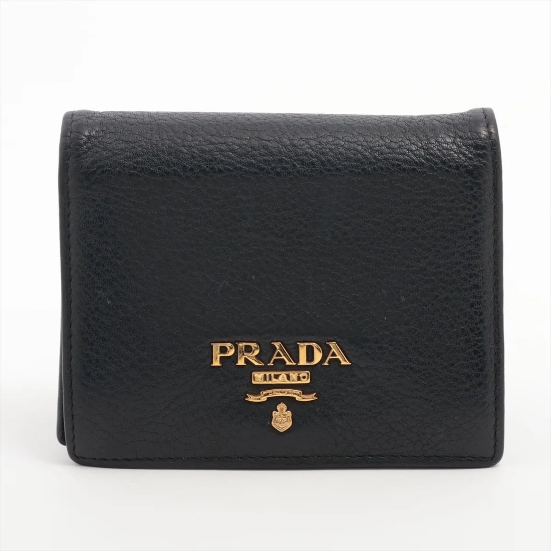 Prada Black Leather Compact Wallet (Model 1MV204) – Full Set (1 of 7)
