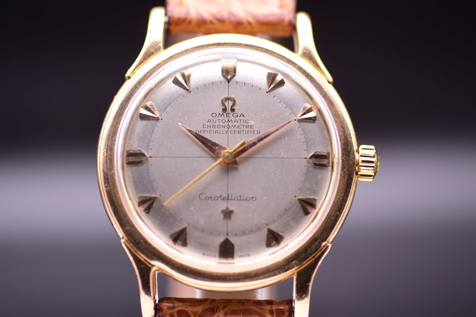 Omega 18k Rose Gold 2782 2799 Constellation Bumper Automatic Crosshair Dial 1954 (1 of 11)