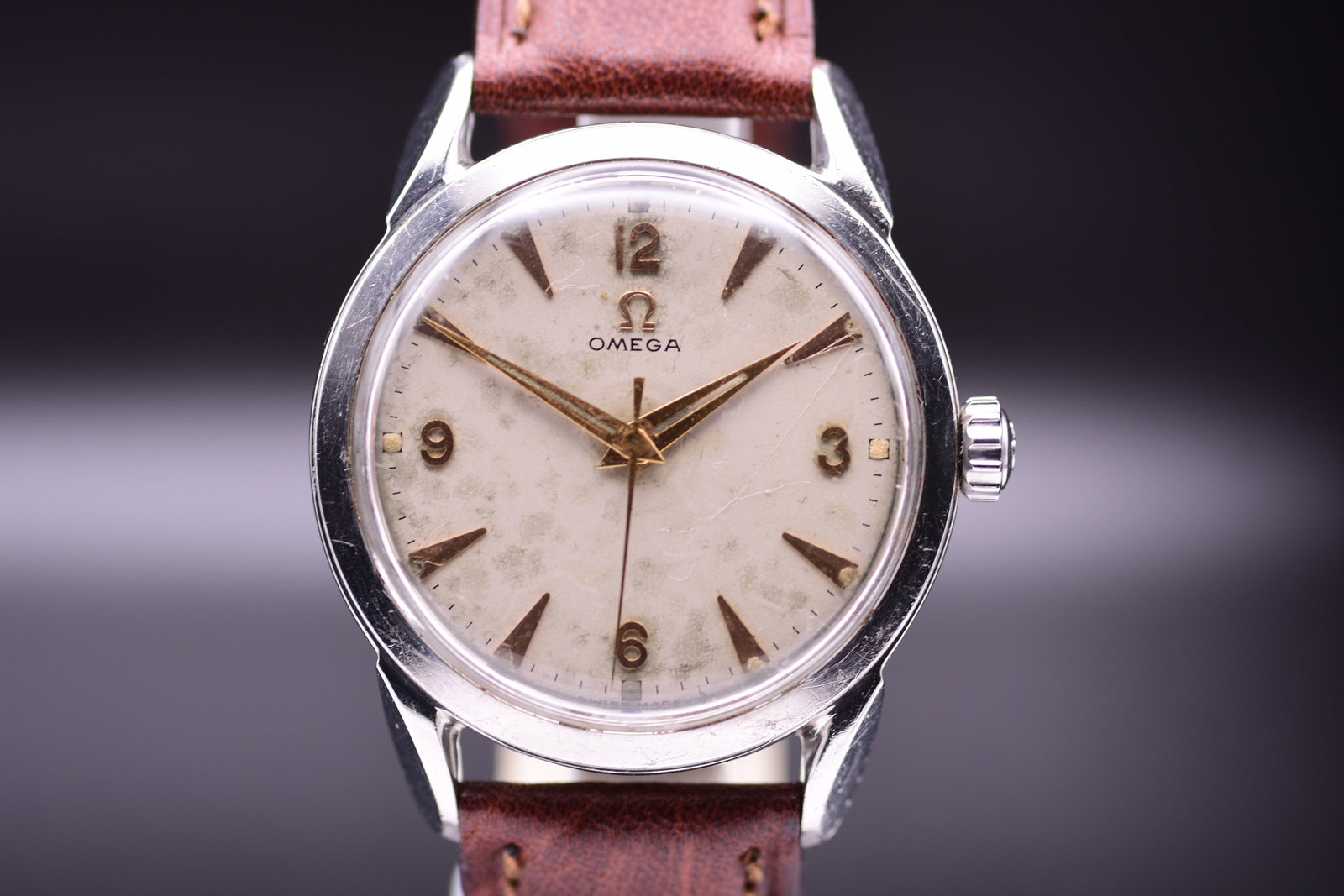 Omega Rhino Ears Stainless Steel Wristwatch Ref. 2715-1 SC 953 Calibre 420 (1 of 6)