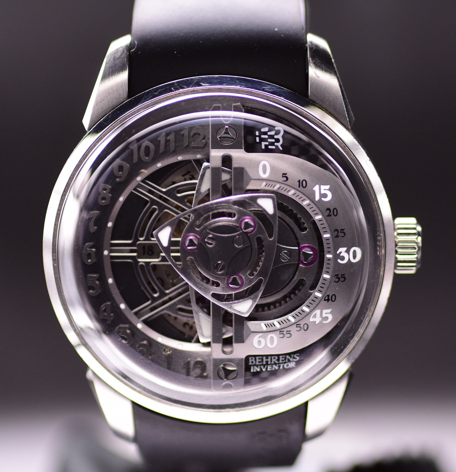 Behrens Inventor Series 'Rotary' BHR022 Avant Garde Gentleman's Stainless Steel Automatic Wristwatch: Behrens Inventor Series 'Rotary' BHR022 Avant Garde Gentleman's Stainless Steel Automatic Wristwatch c2020 The Behrens Inventor Series Rotary reference BHR022 was created in 2020 as a groundbreaking m