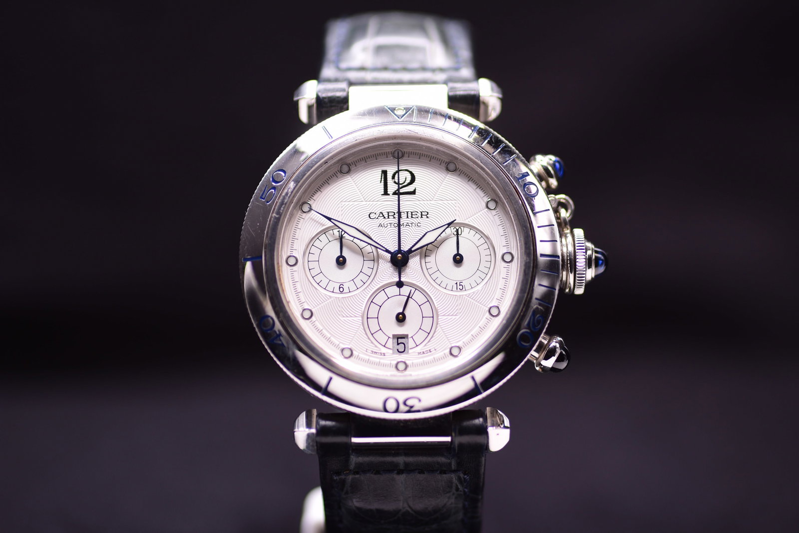 Cartier Pasha de Cartier Chronograph 2113. An Elegant Gentleman's Stainless Steel Automatic: Cartier Pasha de Cartier Chronograph 2113. An Elegant Gentleman's Stainless Steel Automatic Wristwatch 2000 The Cartier Pasha de Cartier Chronograph reference 2113 was created in the early 2000s as a 
