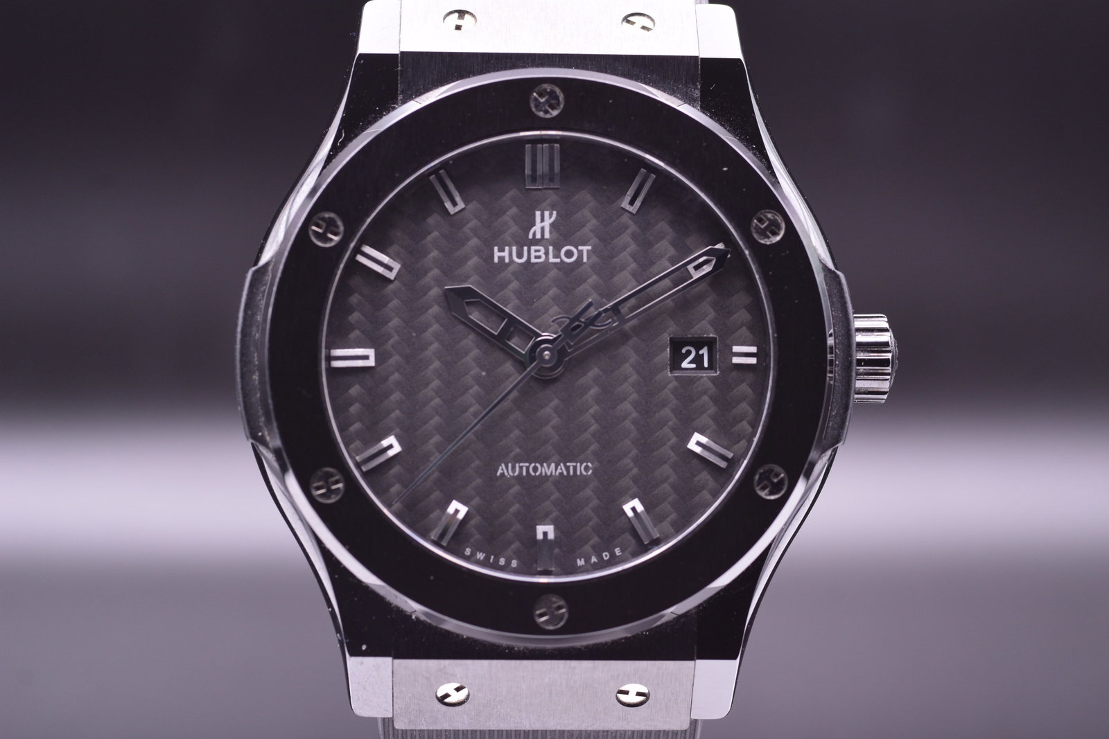 Hublot Classic Fusion A Fine 42mm 'Black Magic' Ceramic and Titanium Wristwatch: Hublot Classic Fusion A Fine 42mm 'Black Magic' Ceramic and Titanium Wristwatch A quintessential example of Hublot's "Art of Fusion," this Classic Fusion Black Magic (42mm) is a masterclass in contemp