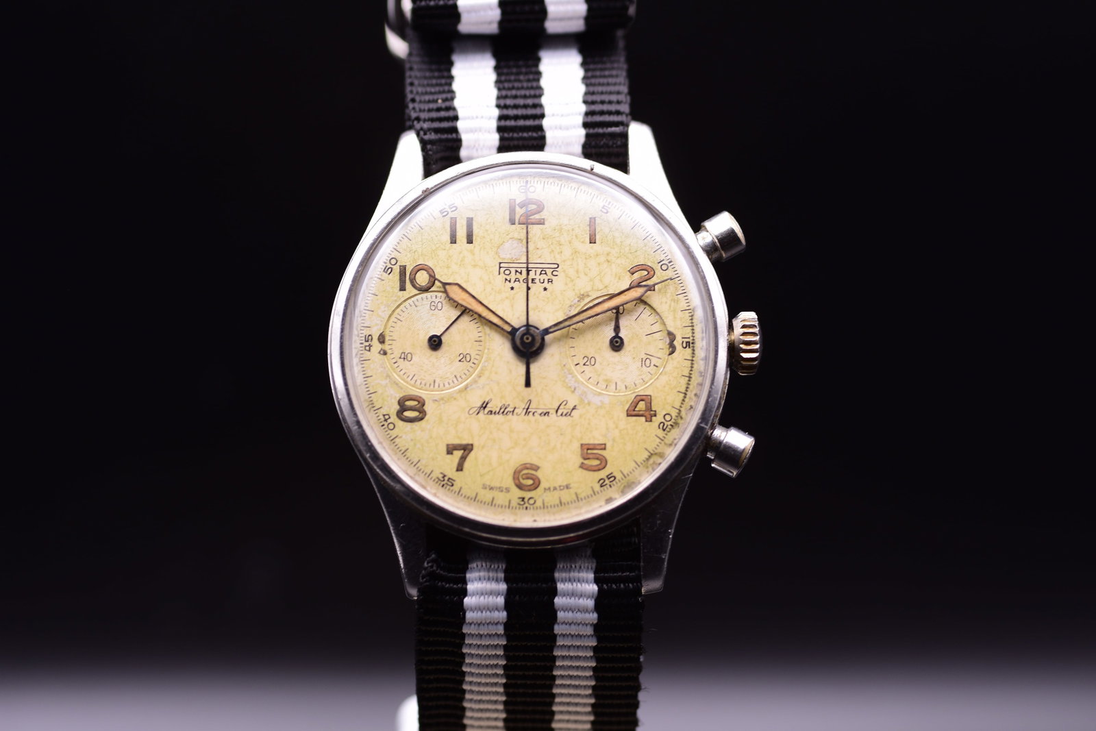 Pontiac Nageur Chronograph Watch "Maillot Arc en Ciel" Edition, c.1955 Rainbow Jersey (1 of 5)