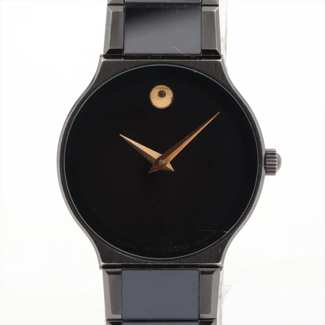 Movado Museum Ultra Thin Black PVD Ceramic Ladies Watch 23mm (1 of 4)