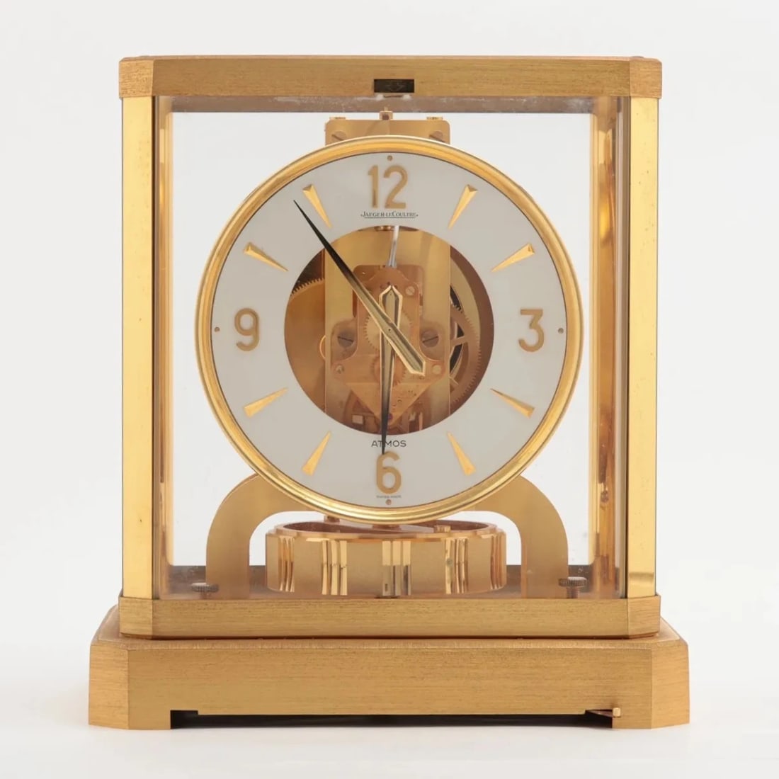 Jaeger LeCoultre Atmos Classic Gilt Brass Clock White Dial 1980s (1 of 1)
