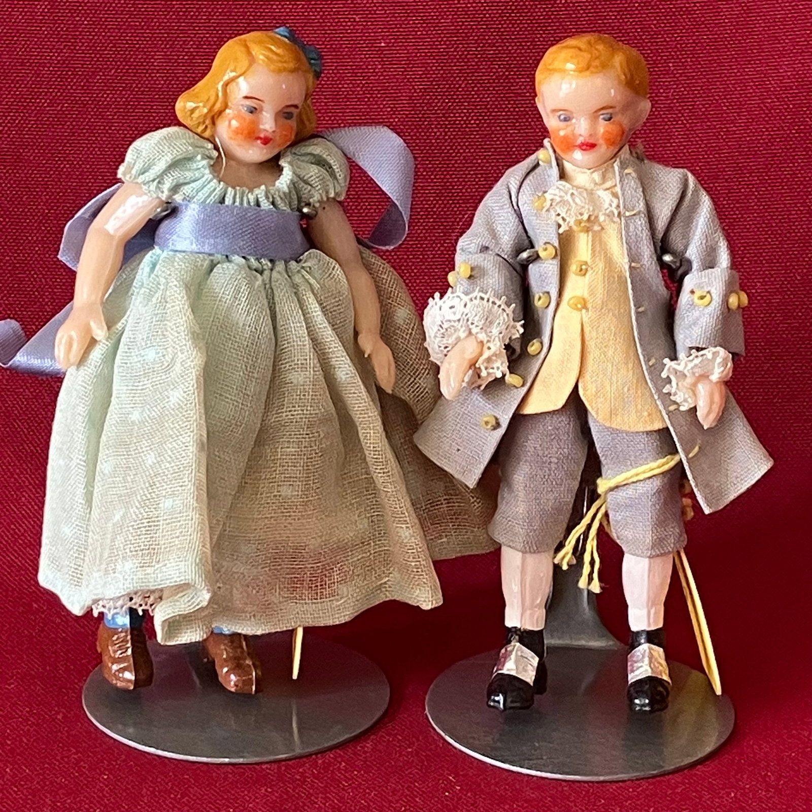 Miniature 'Society' Boy and Girl Pair - Plastic Material: Miniature 'Society' Boy and Girl Pair - Plastic Material