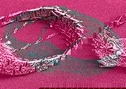 14K White Gold Bracelet (Possible Emerald and Diamond)- Filagree Design - Approx 12.63 Grams