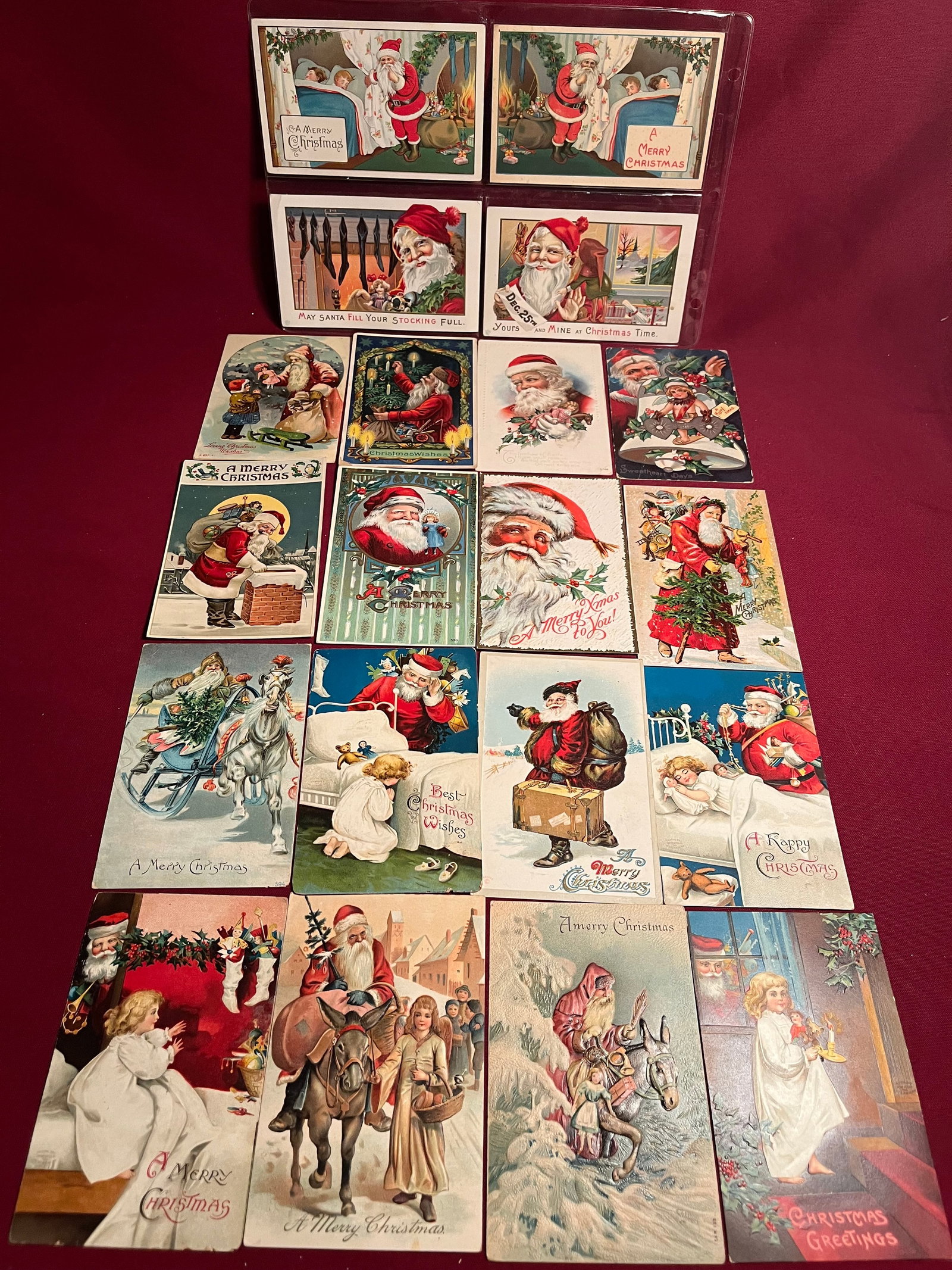 Twenty Older and Antique Santa Claus Christmas Postcards - Some Embossed (1 of 6)