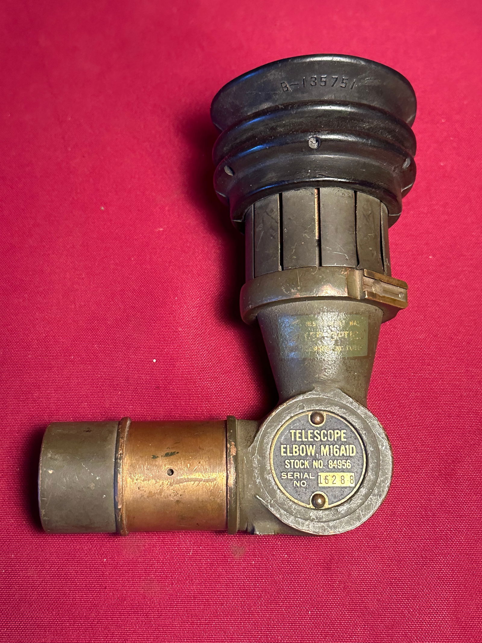WWII USGI Howitzer/Artillery Elbow Telescope Serial No.16288 - Stock No. 84956 (1 of 7)