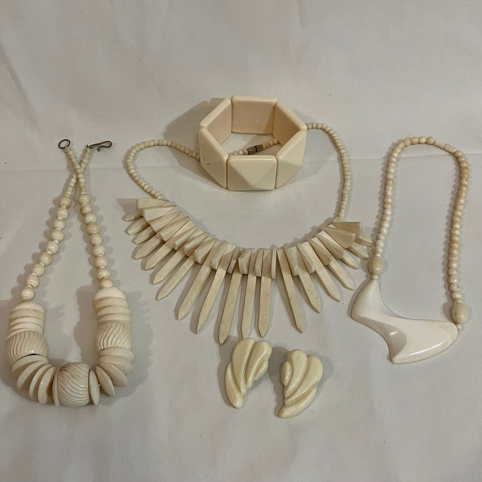 Assorted Bone, Etc. Jewelry - Necklace, Bracelet, Earrings, Etc.: Assorted Bone, Etc. Jewelry - Necklace, Bracelet, Earrings, Etc.