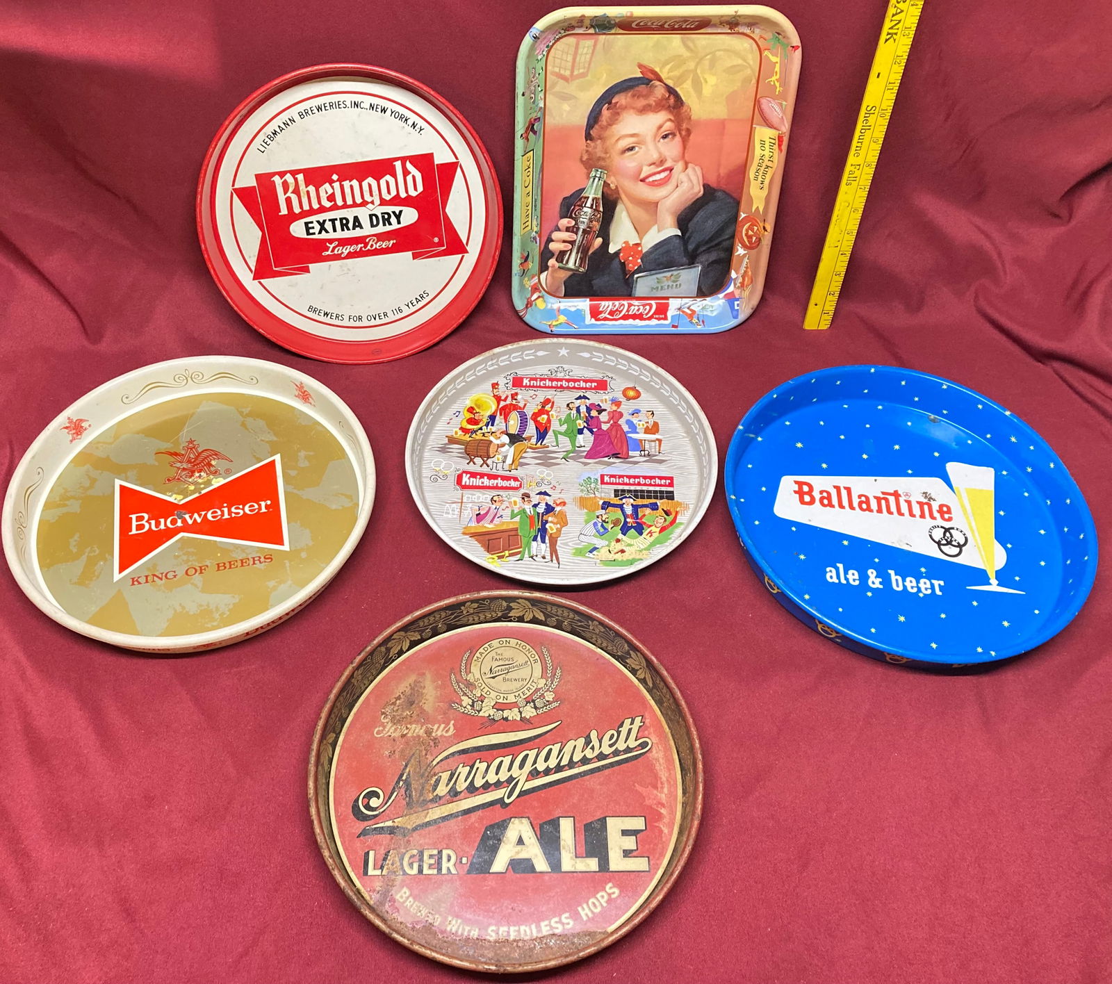 Older Vintage Beer & Coca Cola Advertisement Trays (1 of 4)