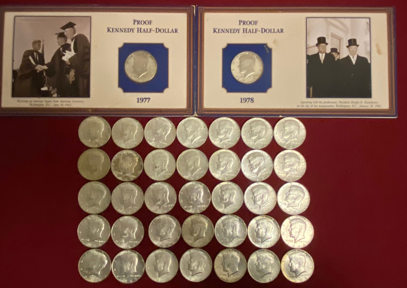 Thirty-Seven Kennedy Half Dollars - Various Years (All but Two 1965-1969) (1 of 5)
