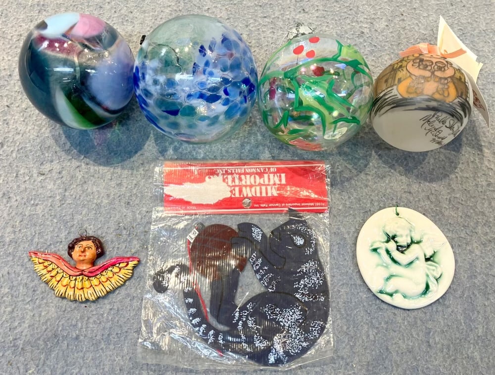 Modern Designer Christmas Tree Ornaments, One Signed/Handmade (1 of 4)