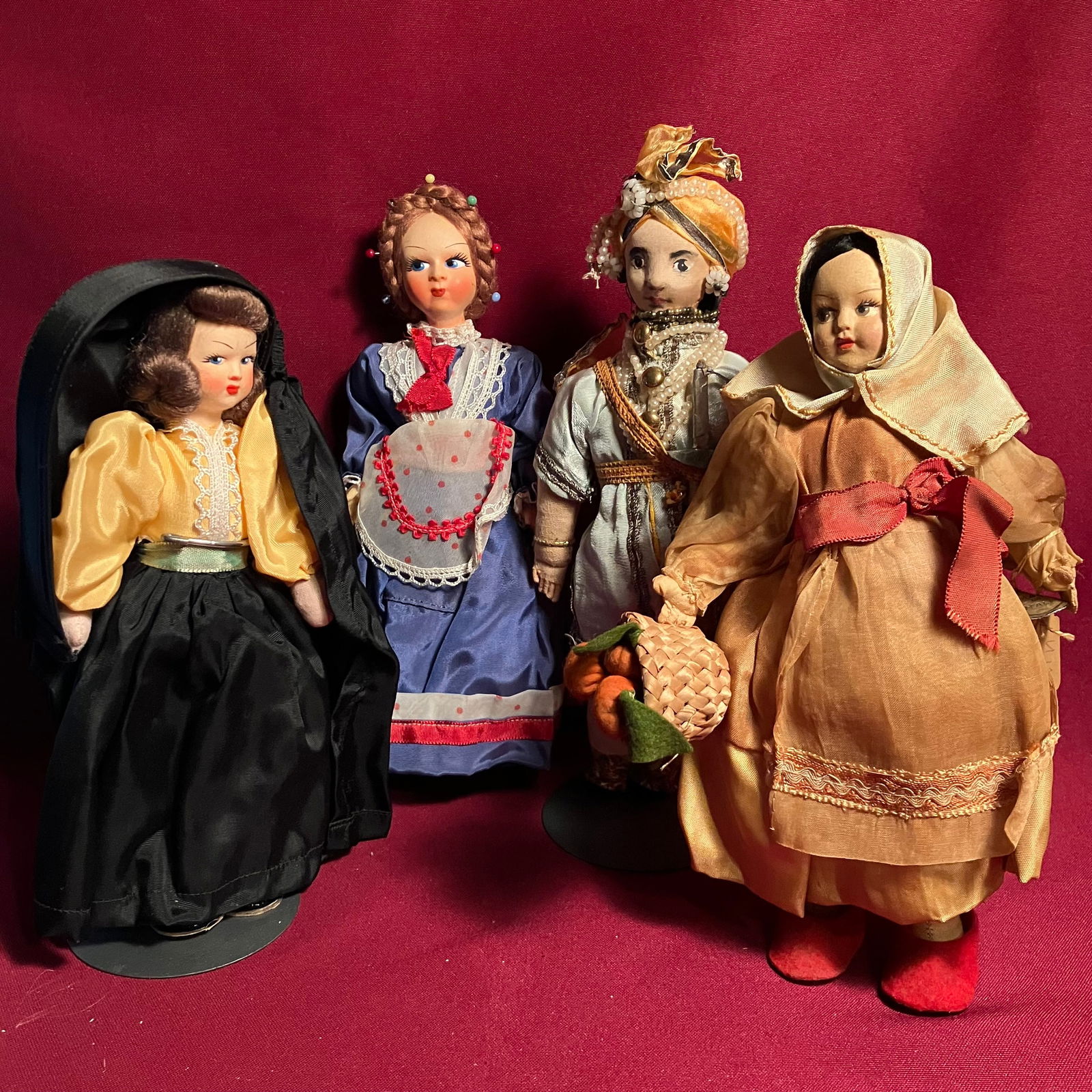 Four Collectible Dolls Representing Italy, India, Malta - 'Chetta', Maharaja, and Two Italian Women (1 of 11)