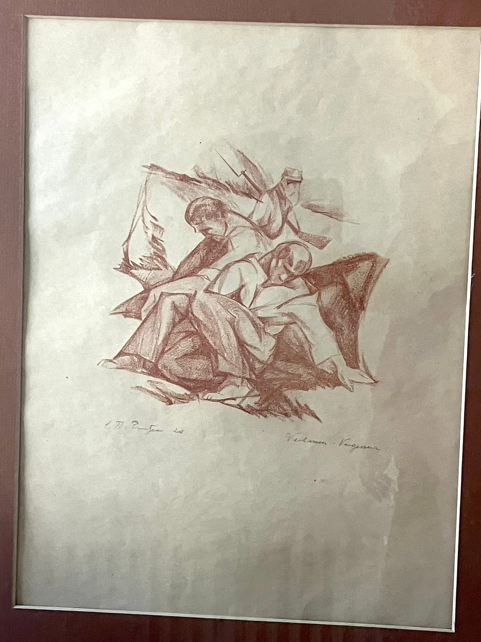Antique Sketch by Carl Theodor Protzen (1887-1956) Dated 1920 - Possible War Related: Antique Sketch by Carl Theodor Protzen (1887-1956) Dated 1920 - Possible War Related