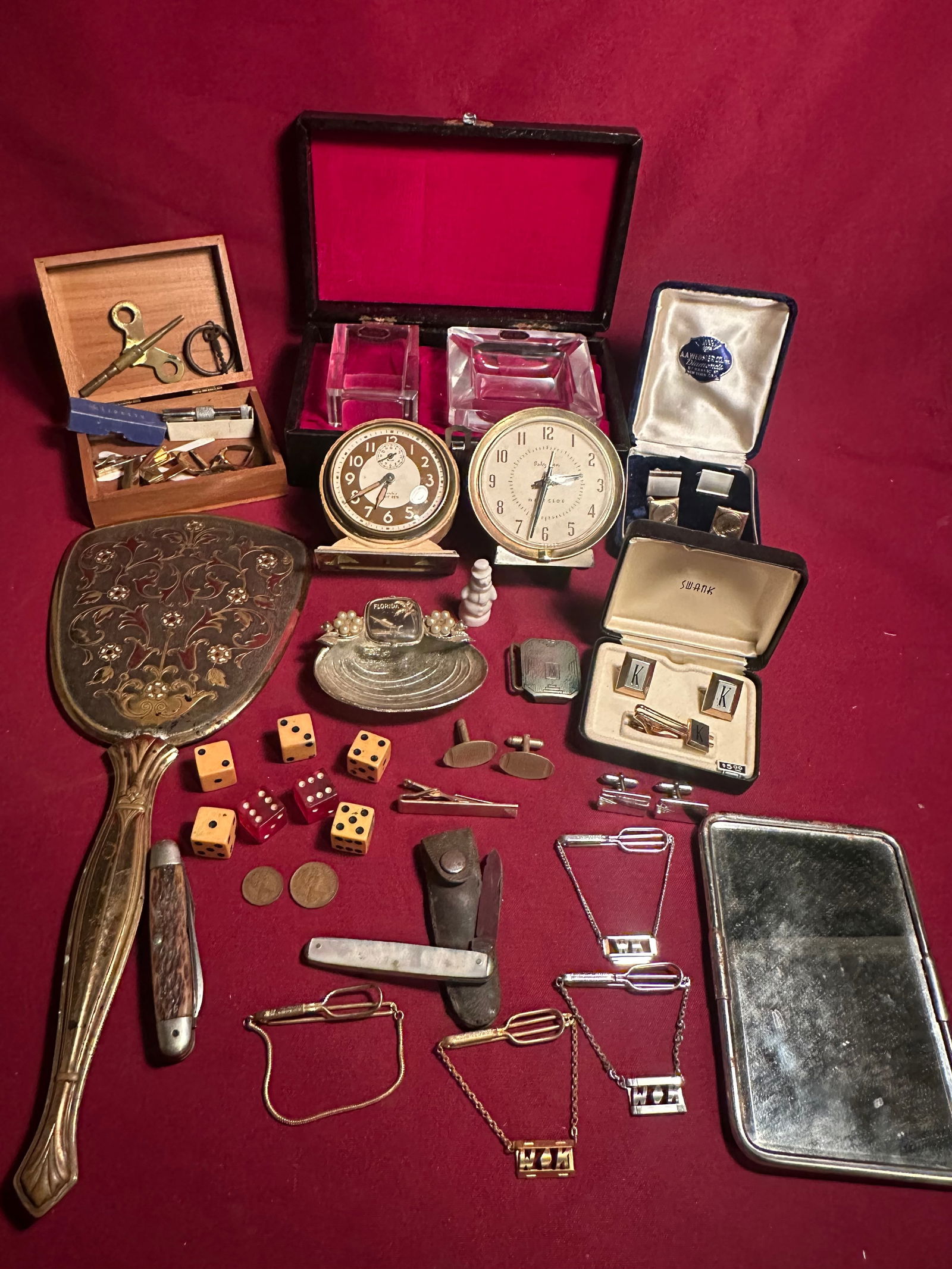 Vanity Items - Cuff Links, Tie Tacks, Alarm Clocks, Mirrors, Etc. (1 of 10)