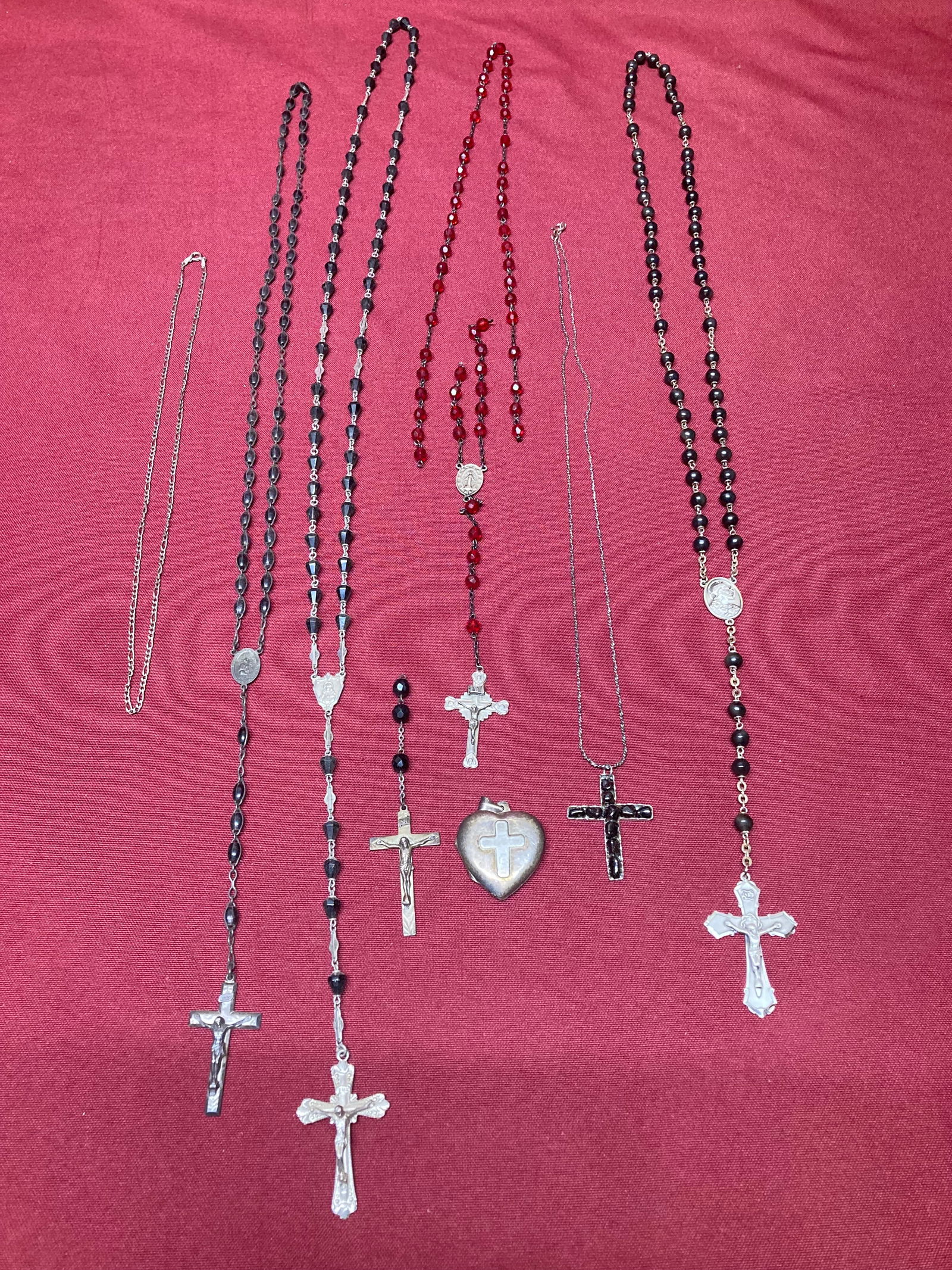 Sterling Silver Marked Rosary & Other Religious Items - Approx 142 Grams (1 of 4)