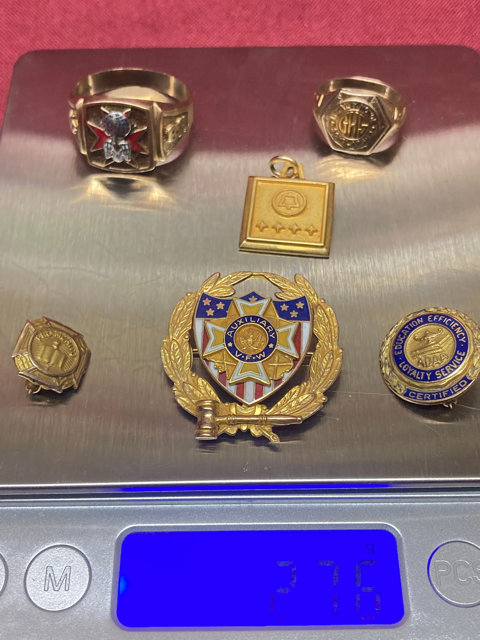 10K Gold Pins, Charms, Rings, Etc - Telephone Charm is 1/5 10K LBG - Approx 27.6 Grams (1 of 4)