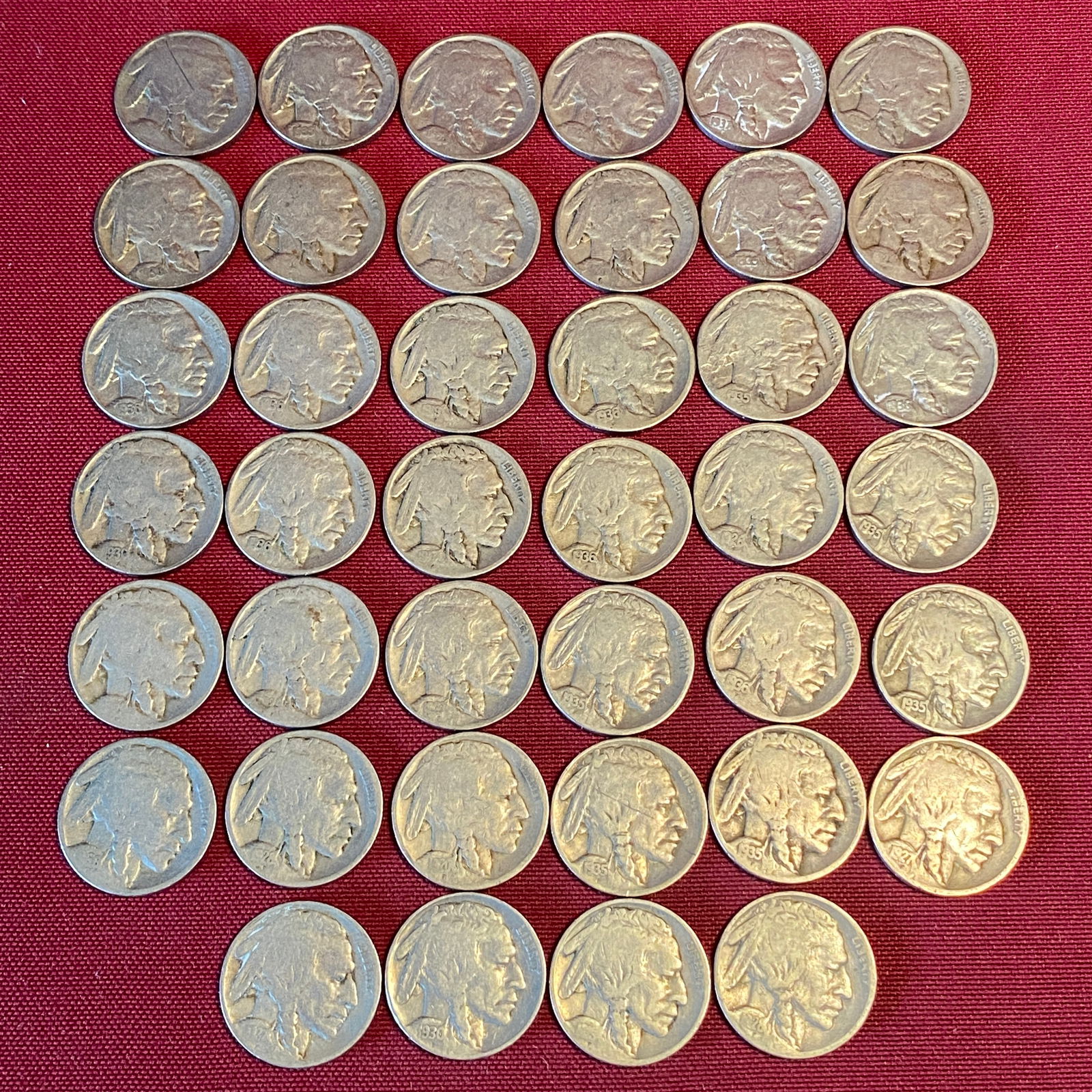 Forty Unresearched Various Year Buffalo Nickels (1 of 7)
