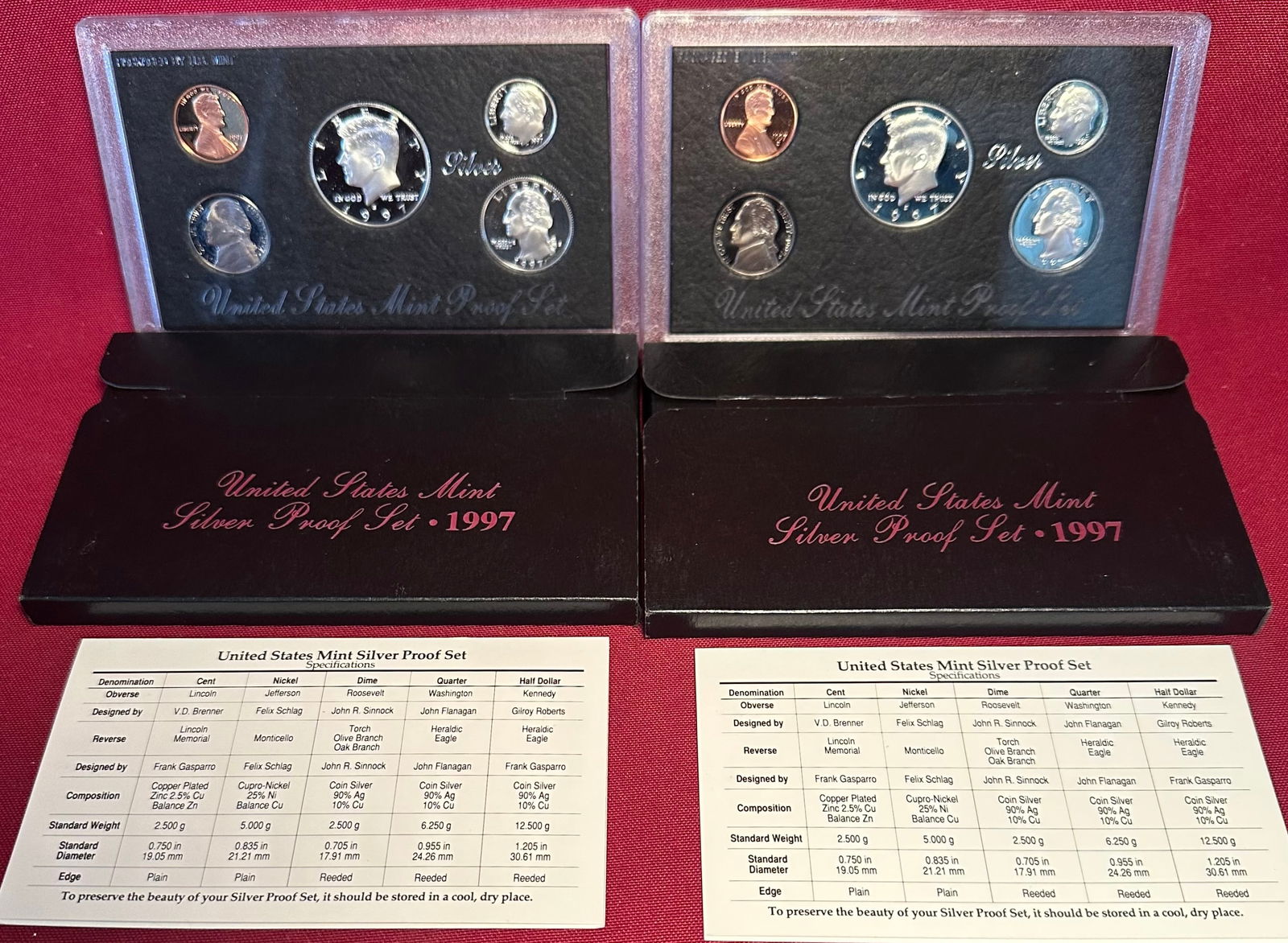 Two U.S. Mint 1997 Silver Proof Sets (1 of 3)