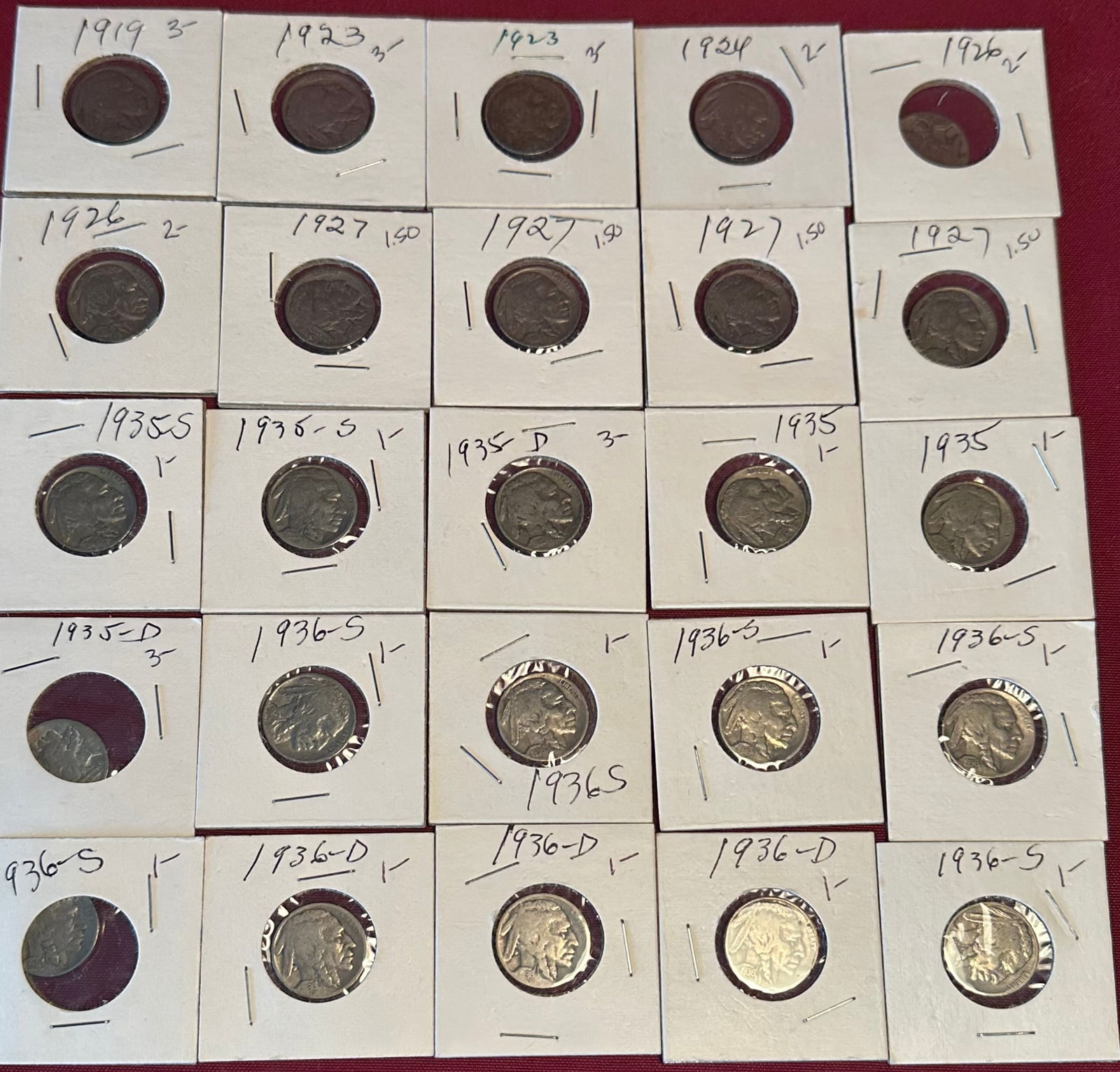 Twenty-Five Various Year and Mint Buffalo Nickels (1 of 11)