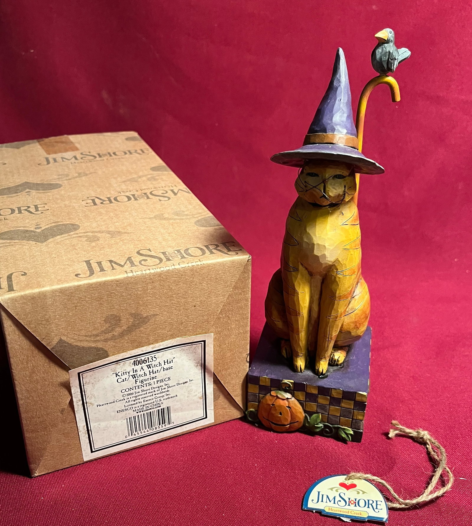 Jim Shore 'Kitty in A Witch Hat" #4006135 - in Original Box: Jim Shore 'Kitty in A Witch Hat" #4006135 - in Original Box